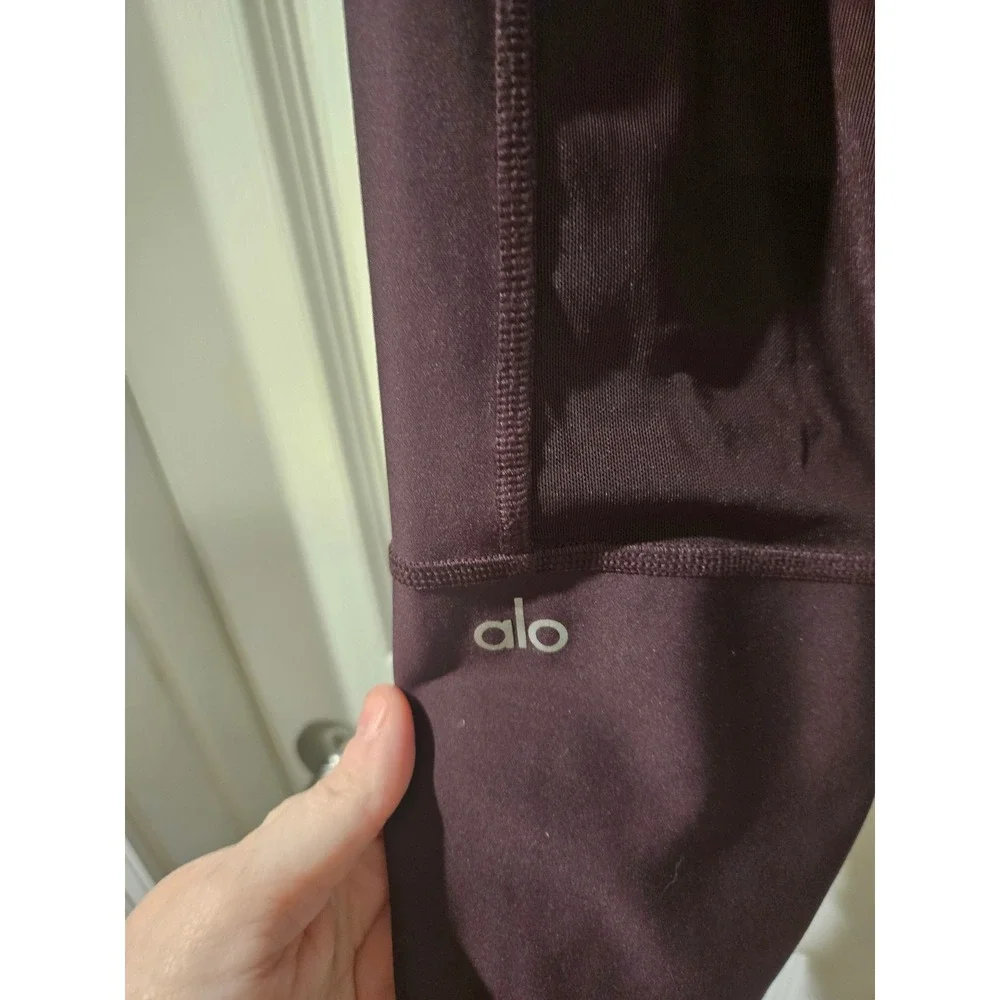 Alo High Waist Leggings Womens Small Dark Plum Brown Maroon Burgundy Yoga Active
